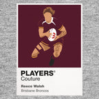 Reece Walsh Brisbane Broncos rugby league T-shirt grey
