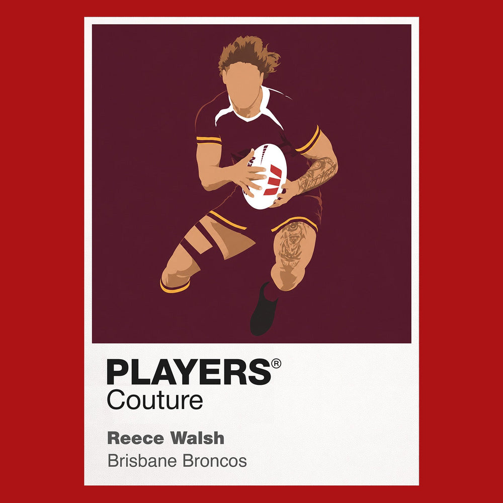 Reece Walsh Brisbane Broncos rugby league T-shirt red