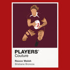 Reece Walsh Brisbane Broncos rugby league T-shirt red