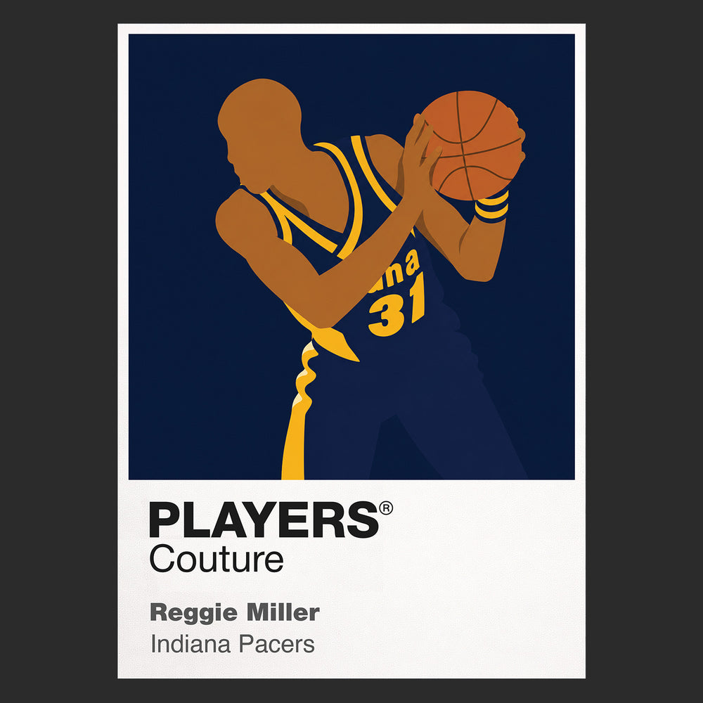 Reggie Miller Pacers Basketball Icon Frame Men's T-Shirt