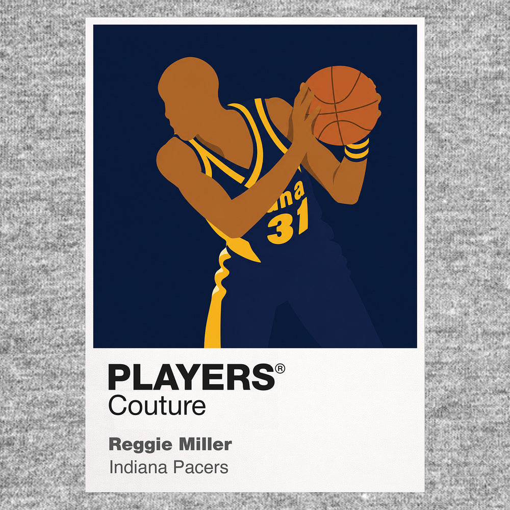 Reggie Miller Pacers Basketball Icon Frame Men's T-Shirt