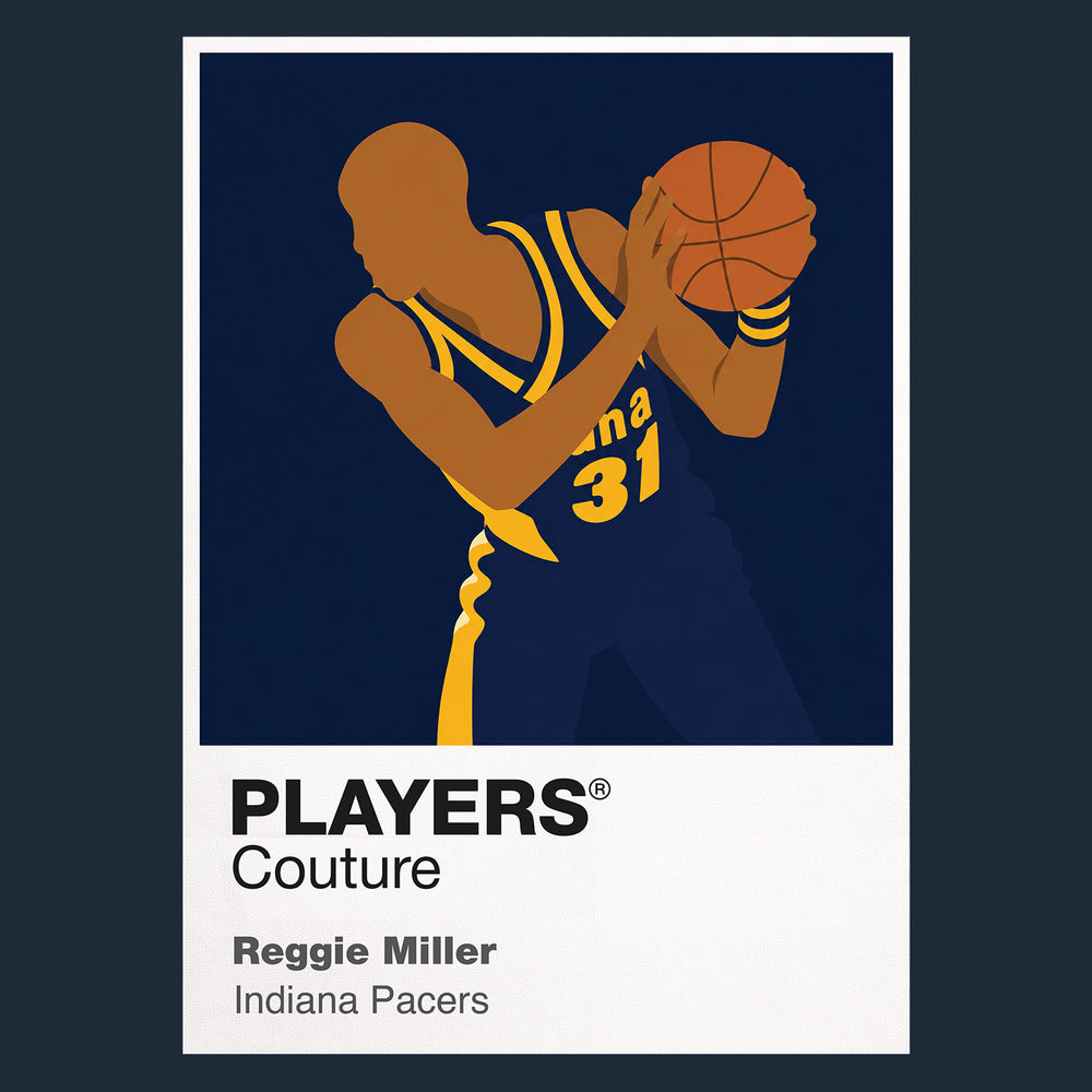 Reggie Miller Pacers Basketball Icon Frame Men's T-Shirt
