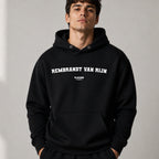 Rembrandt Van Rijn name-print hoodie - black