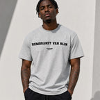 Rembrandt Van Rijn Men's T-Shirt — lifestyle photo, Grey t-shirt