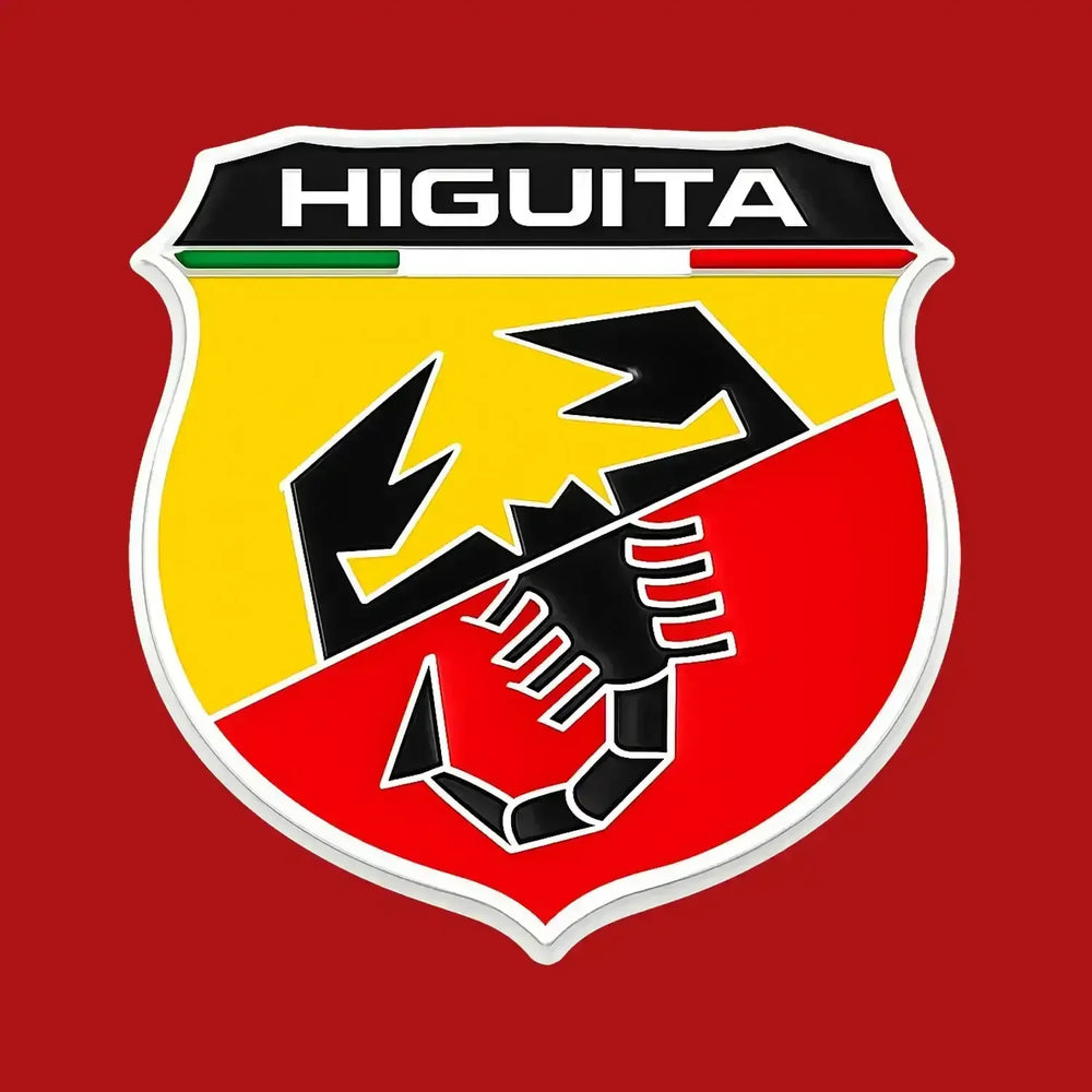 Rene Higuita Logo Men's Hoodie – red close-up detail shot of the Rene Higuita Players Couture logo design