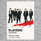 Reservoir Dogs the colour-coded crew in black suits and sunglasses before the failed diamond robbery Icon Frame artwork in grey