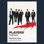 Reservoir Dogs the colour-coded crew in black suits and sunglasses before the failed diamond robbery Icon Frame artwork in navy