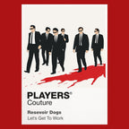 Reservoir Dogs the colour-coded crew in black suits and sunglasses before the failed diamond robbery Icon Frame artwork in red