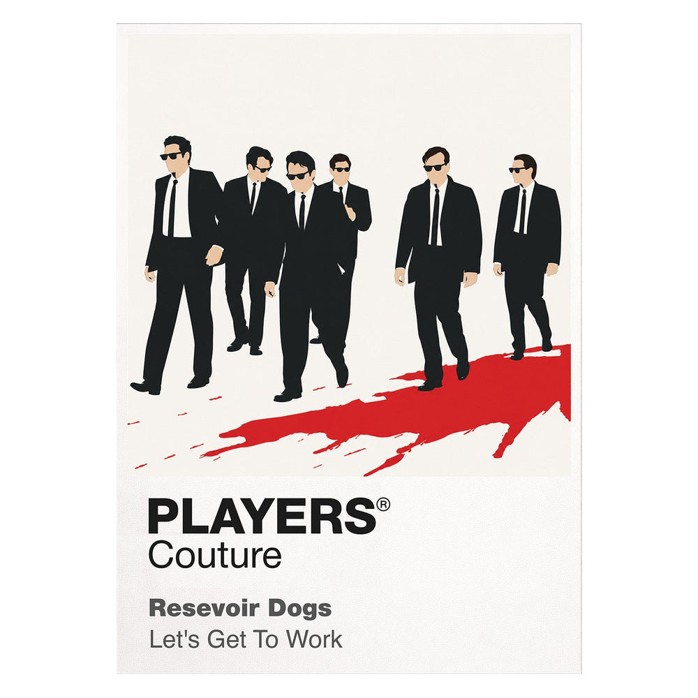 Reservoir Dogs the colour-coded crew in black suits and sunglasses before the failed diamond robbery Icon Frame artwork on white