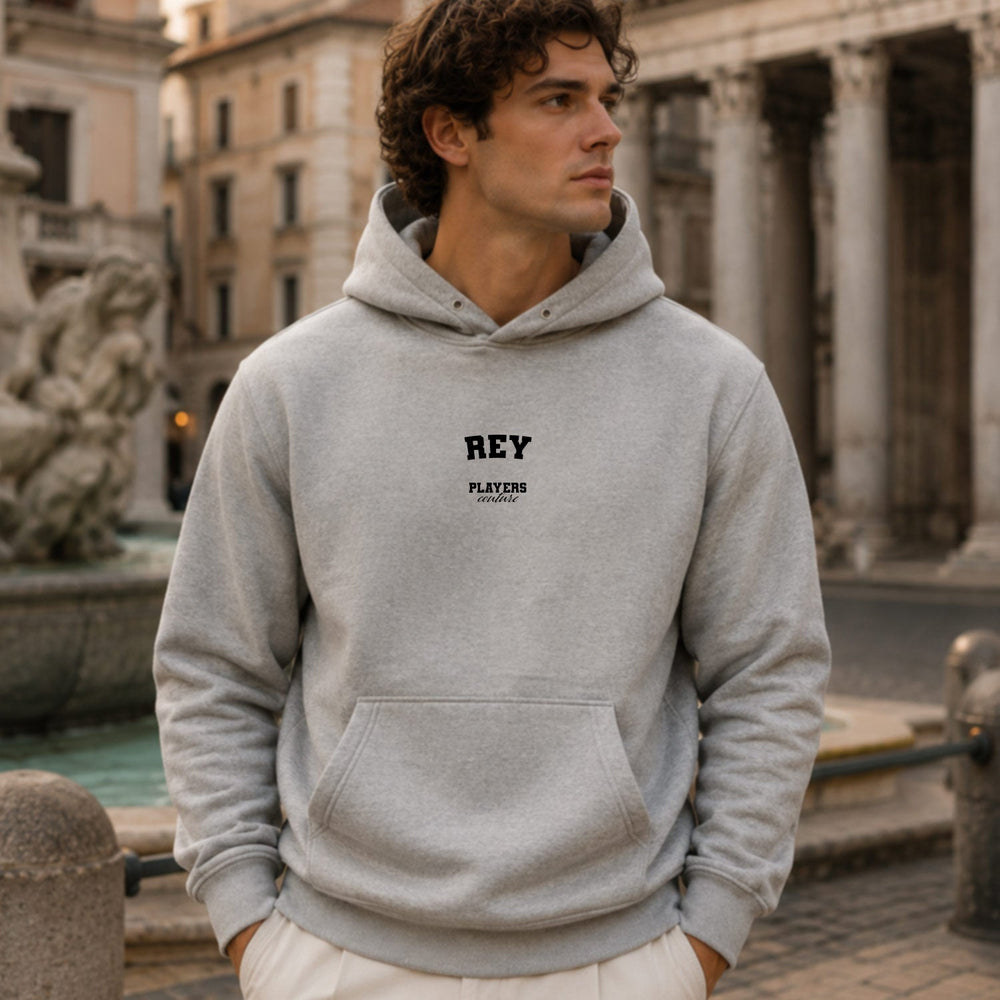 Rey name-print hoodie - grey