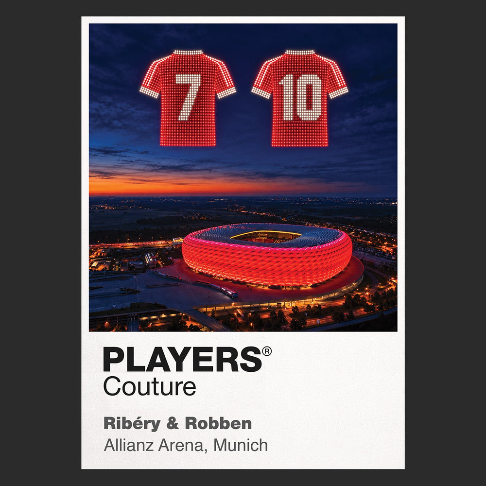 Franck Ribéry and Arjen Robben Bayern Munich Icons in Lights Frame artwork in black