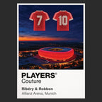 Franck Ribéry and Arjen Robben Bayern Munich Icons in Lights Frame artwork in black