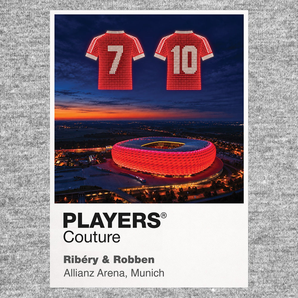 Franck Ribéry and Arjen Robben Bayern Munich Icons in Lights Frame artwork in grey