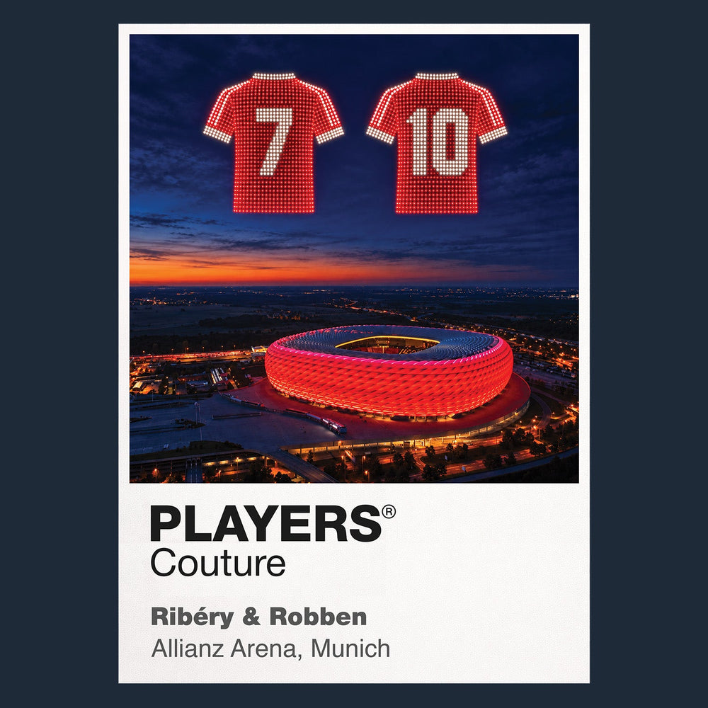 Franck Ribéry and Arjen Robben Bayern Munich Icons in Lights Frame artwork in navy