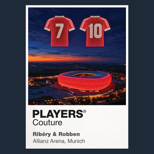 Franck Ribéry and Arjen Robben Bayern Munich Icons in Lights Frame artwork in navy
