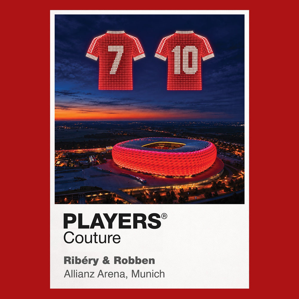 Franck Ribéry and Arjen Robben Bayern Munich Icons in Lights Frame artwork in red