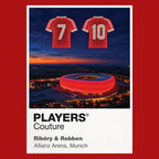 Franck Ribéry and Arjen Robben Bayern Munich Icons in Lights Frame artwork in red