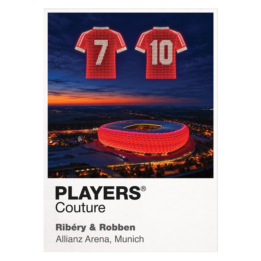 Franck Ribéry and Arjen Robben Bayern Munich Icons in Lights Frame artwork in white