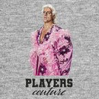 Ric Flair Badge Men's Hoodie – black close-up detail shot of the Ric Flair Players Couture logo design