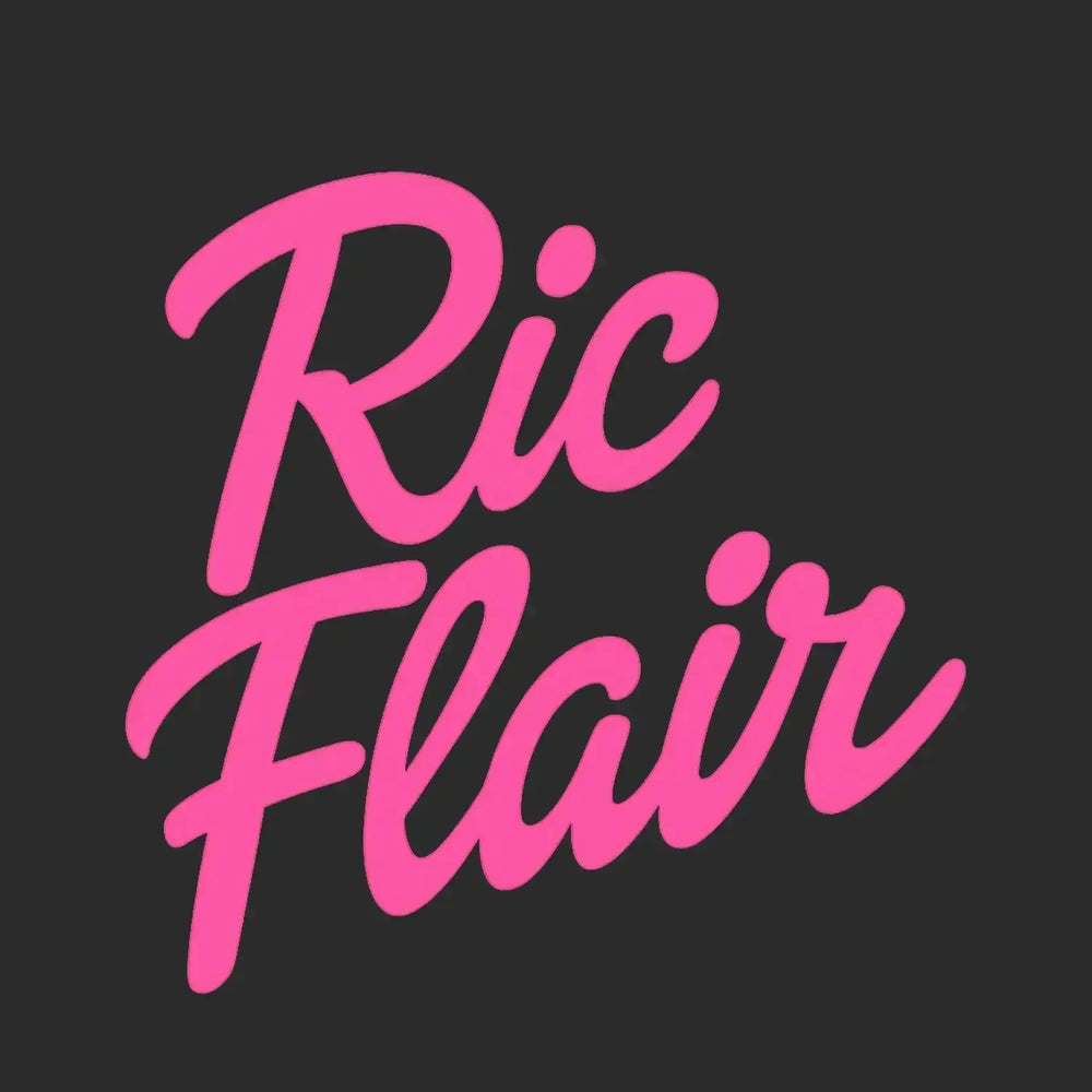 Ric Flair Logo Men's Hoodie – black close-up detail shot of the Ric Flair Players Couture logo design
