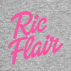 Ric Flair Logo Men's Hoodie – grey close-up detail shot of the Ric Flair Players Couture logo design
