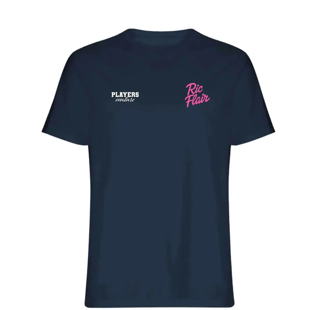 Ric Flair t-shirt – navy men's t-shirt featuring the Ric Flair Players Couture logo