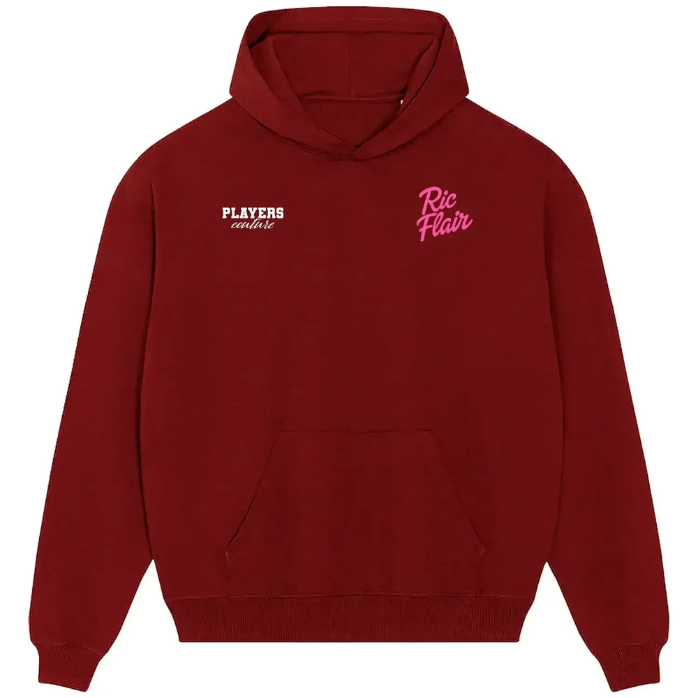 Ric Flair hoodie – red men's hoodie featuring the Ric Flair Players Couture logo