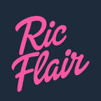 Ric Flair Logo Men's Hoodie – navy close-up detail shot of the Ric Flair Players Couture logo design