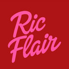 Ric Flair Logo Men's Hoodie – red close-up detail shot of the Ric Flair Players Couture logo design