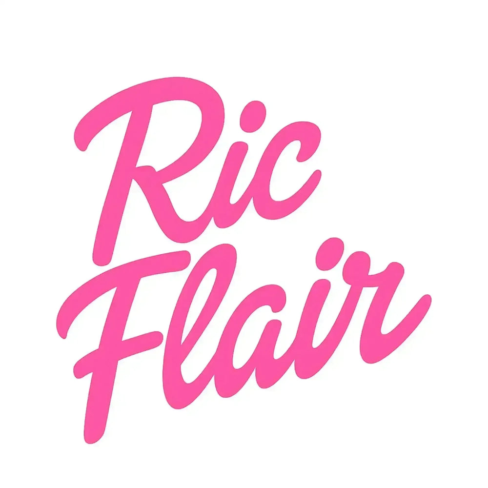 Ric Flair Logo Men's Hoodie – white close-up detail shot of the Ric Flair Players Couture logo design