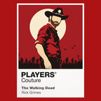 Rick Grimes 2 the later, bearded Rick Grimes shaped by Alexandria, all-out war and the bridge Icon Frame artwork in red
