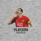 Rio Ferdinand Badge Men's Hoodie – black close-up detail shot of the Rio Ferdinand Players Couture logo design