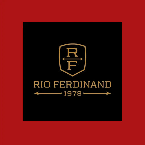 Rio Ferdinand Logo Men's T-Shirt – red close-up detail shot of the Rio Ferdinand Players Couture logo design