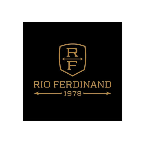 Rio Ferdinand Logo Men's T-Shirt – white close-up detail shot of the Rio Ferdinand Players Couture logo design