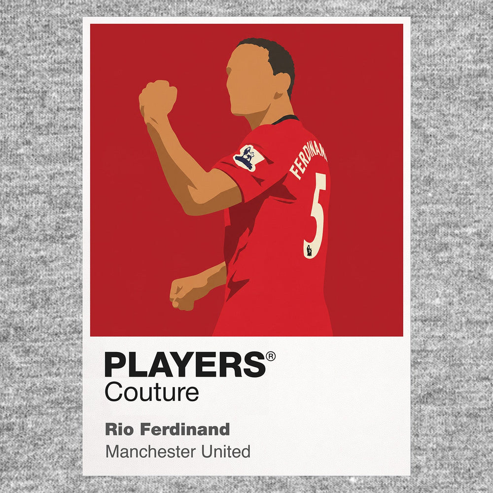 Rio Ferdinand Manchester United grey Icon Frame artwork detail