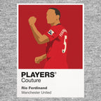 Rio Ferdinand Manchester United grey Icon Frame artwork detail