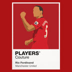 Rio Ferdinand Manchester United red Icon Frame artwork detail