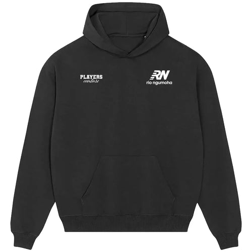 Rio Ngumoha hoodie – black men's hoodie featuring the Rio Ngumoha Players Couture logo