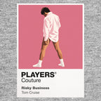 Risky Business Joel Goodsen sliding across the floor in shirt, socks and sunglasses Icon Frame artwork in grey