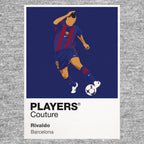 Rivaldo Barcelona Icon Frame Men's Hoodie — Gray Artwork