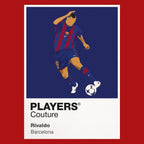 Rivaldo Barcelona Icon Frame Men's Hoodie — Red Artwork