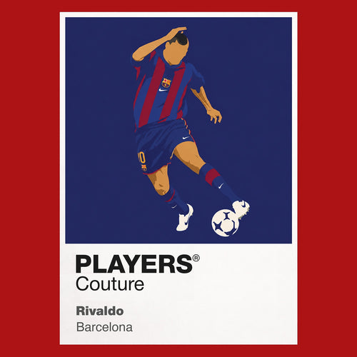 Rivaldo Barcelona Icon Frame Men's Hoodie — Red Artwork