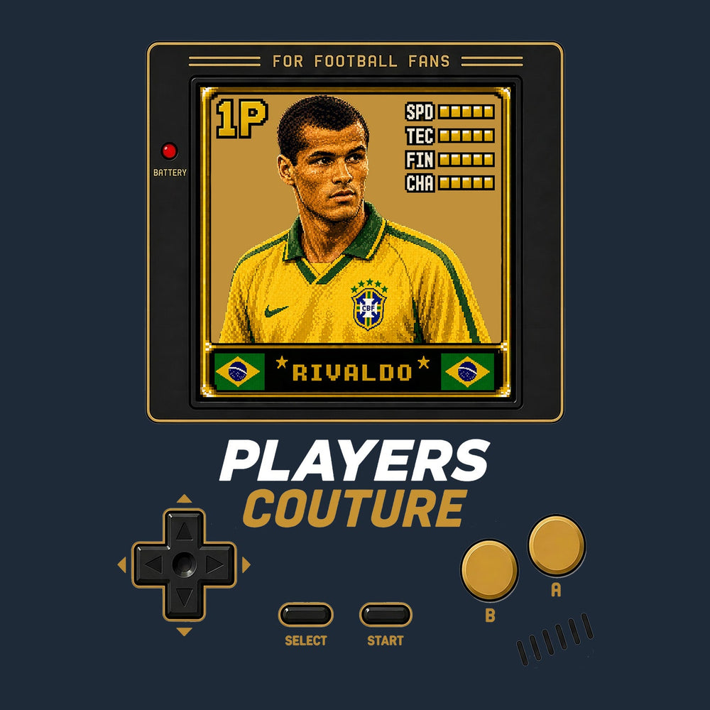 Rivaldo 1P 8-Bit t-shirt retro gaming design by Players Couture