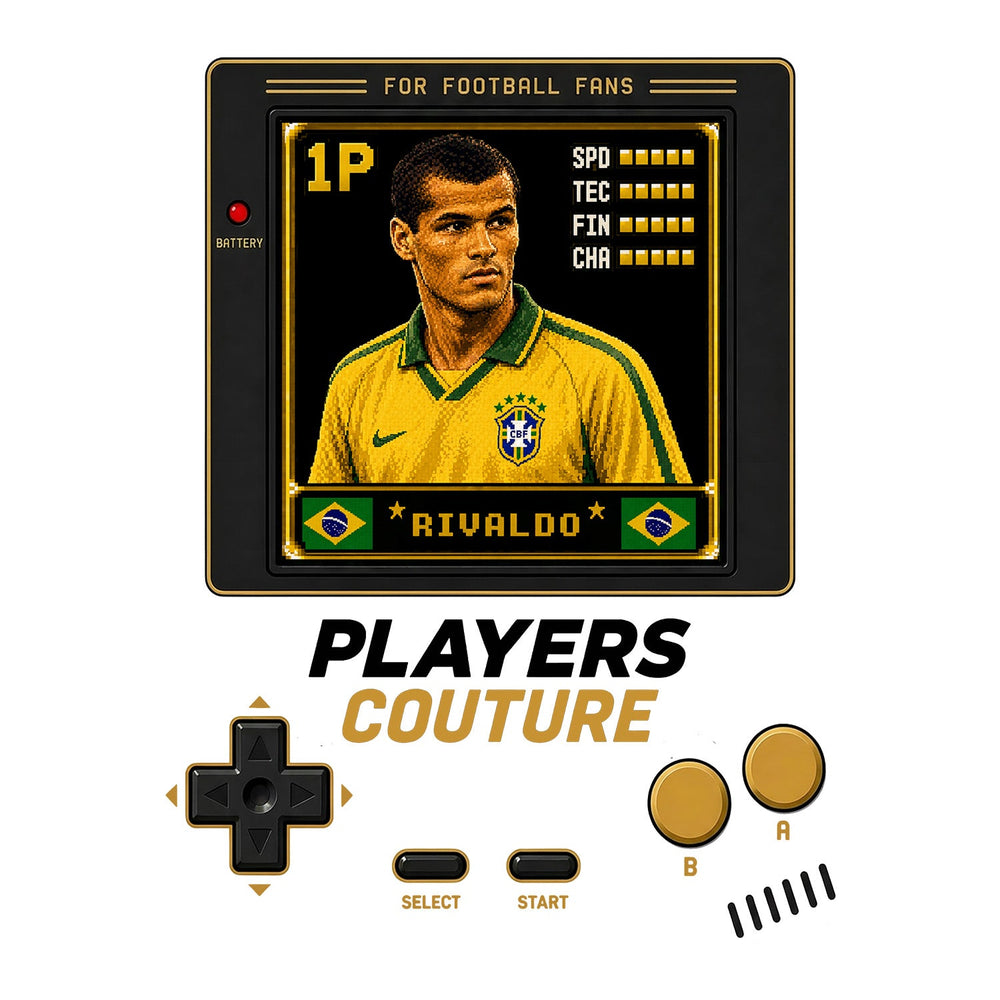 Rivaldo 1P 8-Bit t-shirt retro gaming design by Players Couture