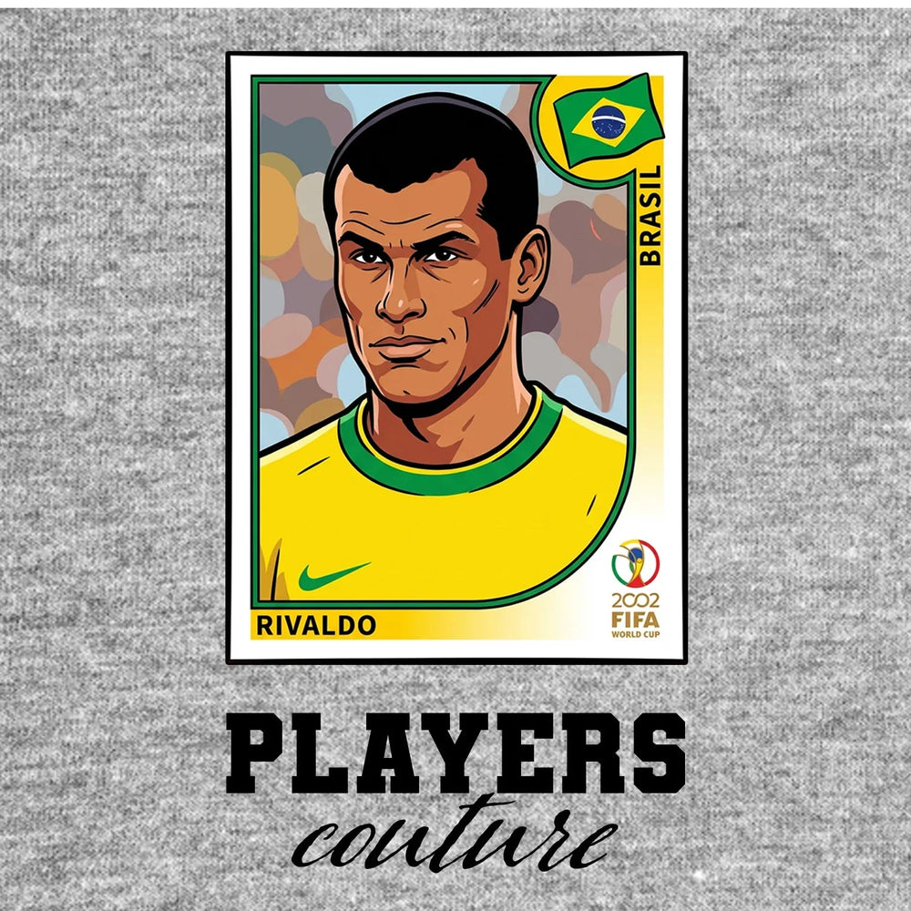 Rivaldo World Cup Sticker Kids Hoodie – rivaldo grey Players Couture design
