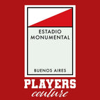 River Plate Monopoly Card hoodie – red men's hoodie with white River Plate Monopoly Card letters and Players Couture logo on