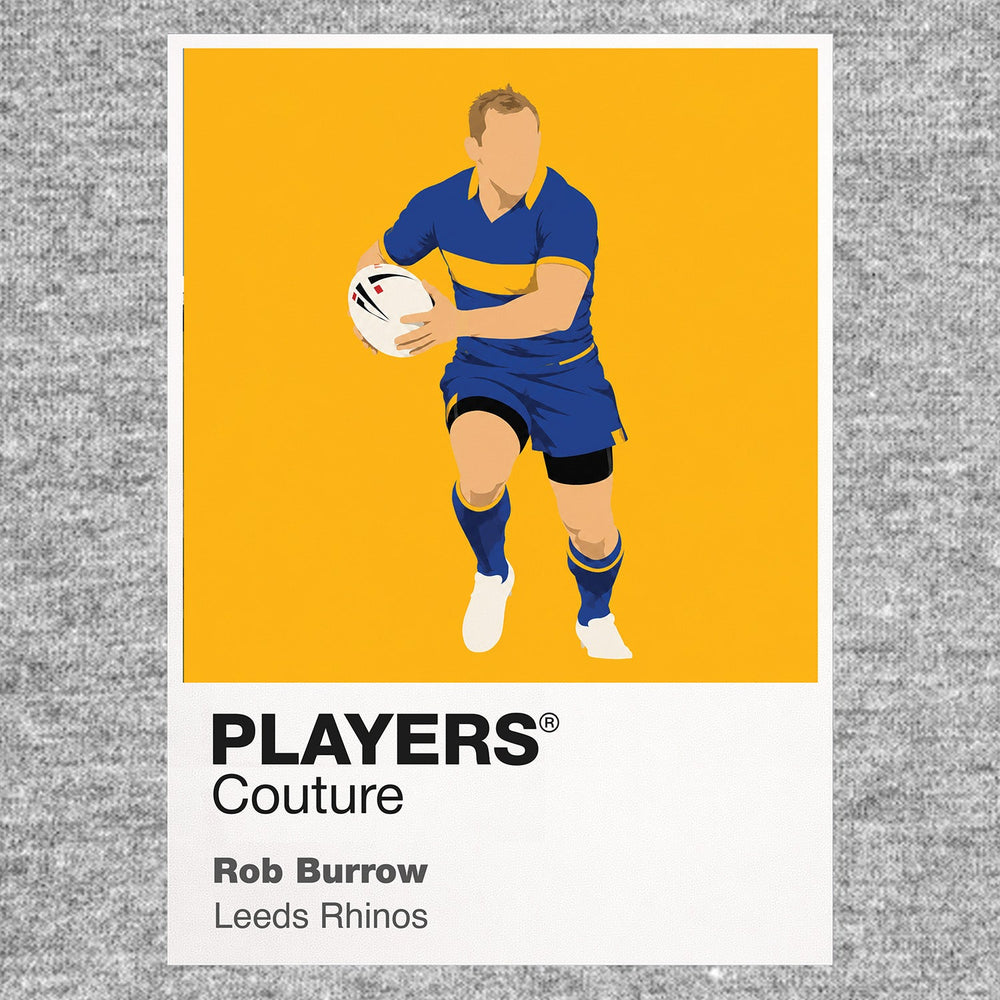 Rob Burrow Leeds Rhinos rugby league T-shirt grey