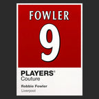 Robbie Fowler 9 Football Shirt Frame Men's Hoodie – black close-up detail shot of the Robbie Fowler 9 Football Players