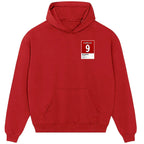 Robbie Fowler 9 Football hoodie – red men's hoodie featuring the Robbie Fowler 9 Football Players Couture logo