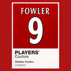 Robbie Fowler 9 Football Shirt Frame Men's Hoodie – red close-up detail shot of the Robbie Fowler 9 Football Players Couture